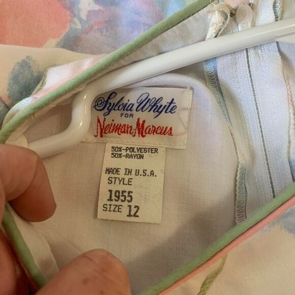 Vintage Floral Dress Pastel Drop Waist Spring Easter Girls 90s 80s Cottagecore - Picture 7 of 8